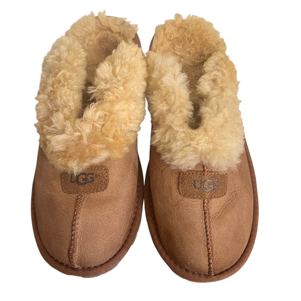 UGG Women’s Size 8 Chestnut Suede Shearling Slipper Clogs